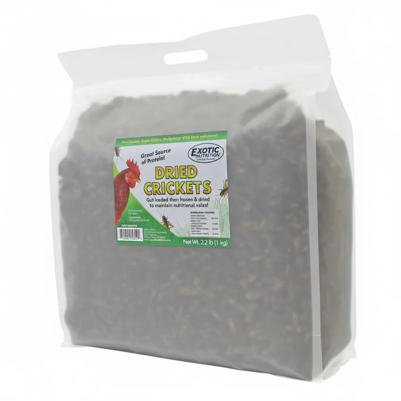 Grillons Séchés Exotic Nutrition (2,2 lb) – Friandise Protéinée pour Poules, Oiseaux et Autres Animaux Insectivores