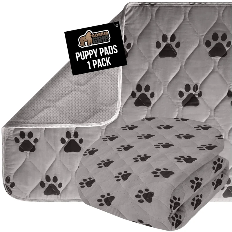 GORILLA GRIP Tapis Lavable pour Chiots 46x28 – Anti-Dérapant, Imperméable et Polyvalent pour Formation et Protection des Sols