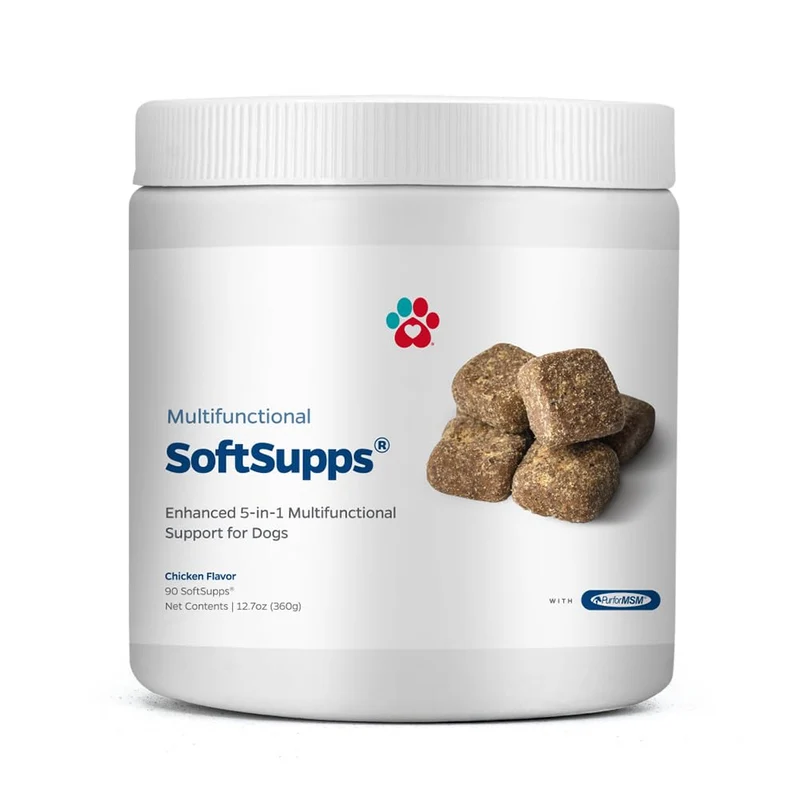 Pet Parents® SoftSupps 5-en-1 pour chiens – Mobilité, Peau, Digestion et Immunité, 90 friandises molles