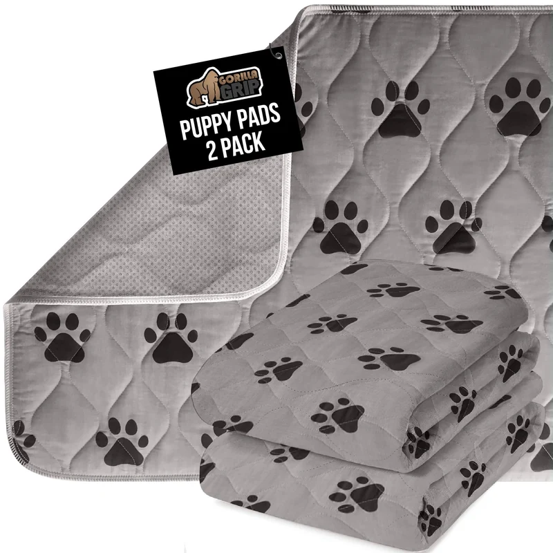 GORILLA GRIP Tapis lavables pour chiots 40x26 – Lot de 2, Tapis de caisse antidérapant et étanche
