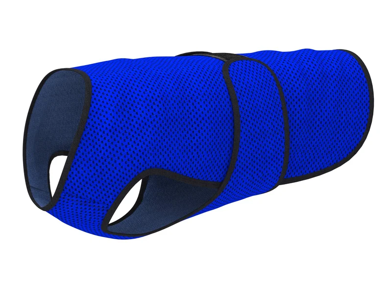 DOGZSTUFF Gilet Rafraîchissant pour Chien – Gilet Léger Évaporation avec Protection UV (XL, Bleu Foncé)