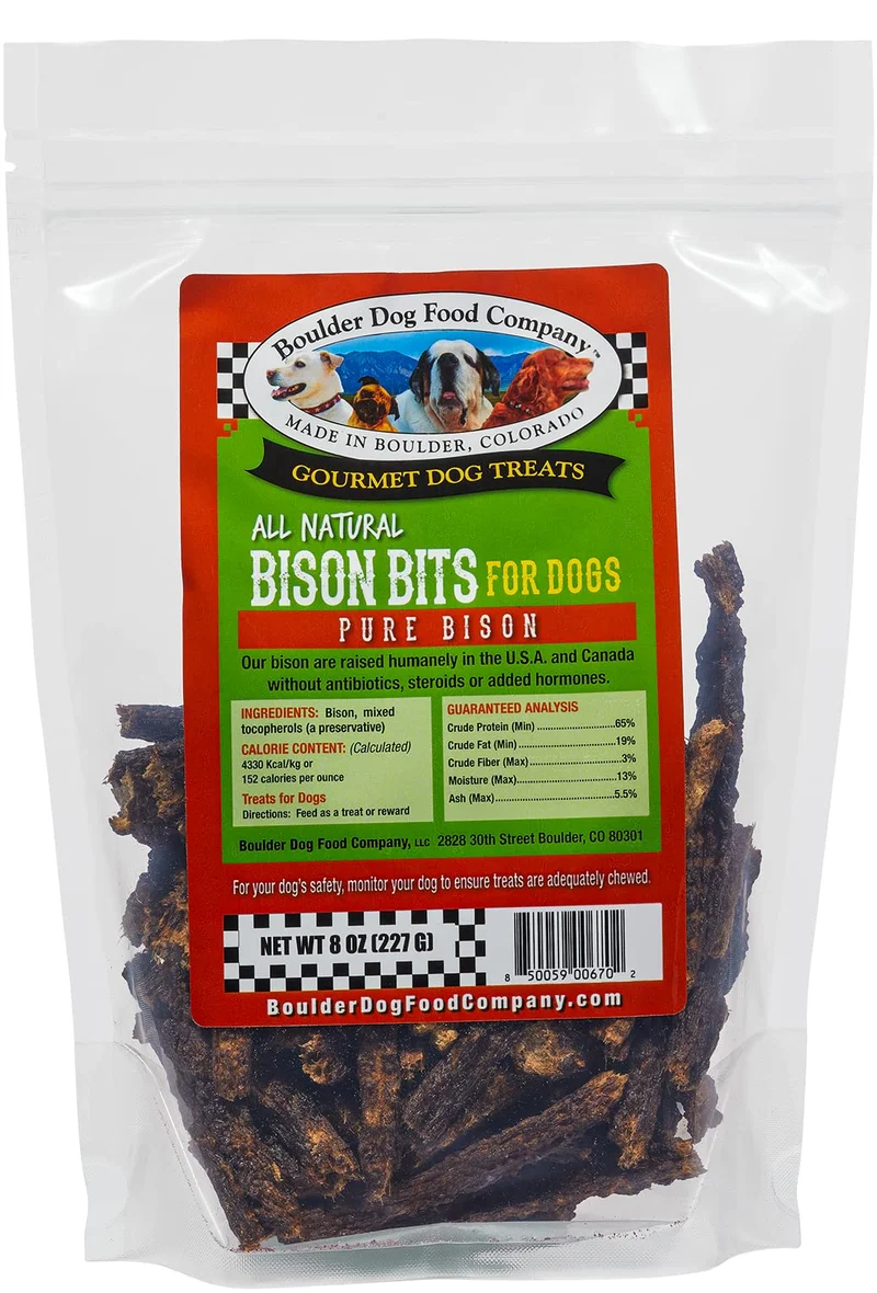 Bison Bits – Friandises sans céréales pour chiens de toutes tailles (8 oz) | Boulder Dog Food Company