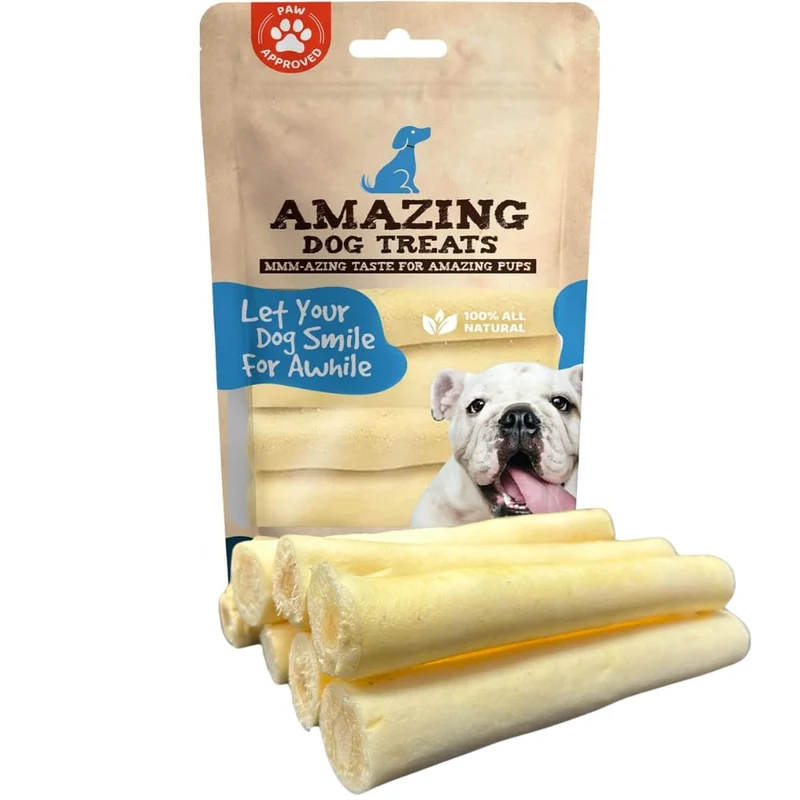 Friandises pour chiens Amazing Dog Treats - Os de queue de vache epais 6 pouces (20 pièces) - Qualité premium
