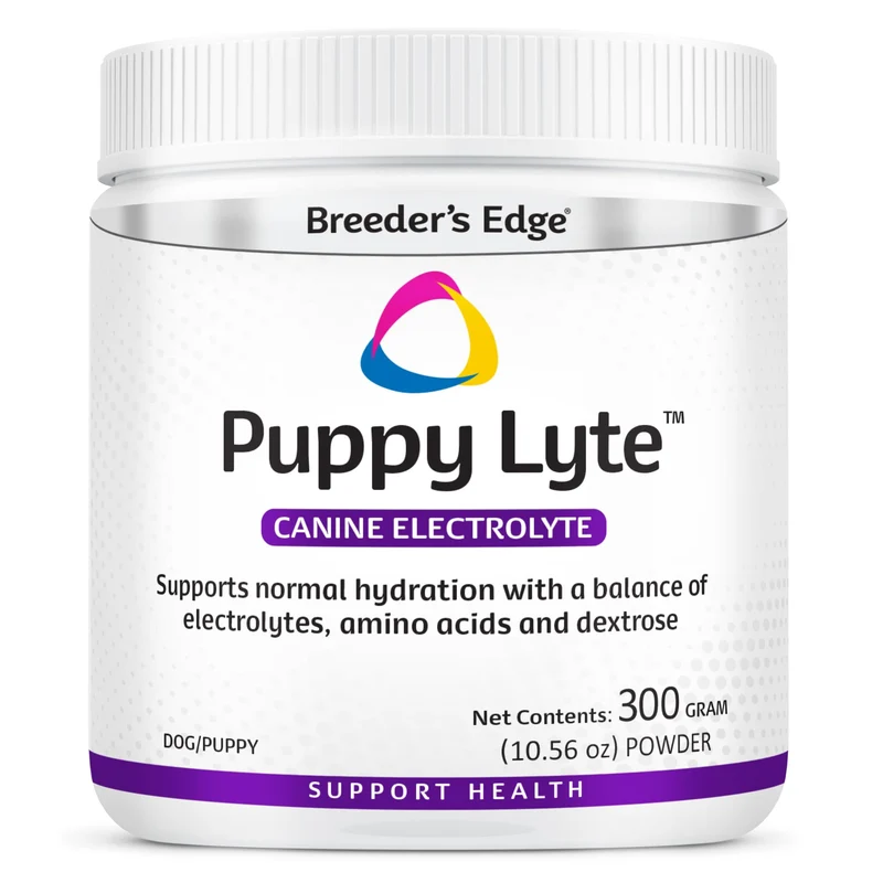 Breeder’s Edge Puppy Lyte – Supplément Électrolytique pour Chiots et Chiens Allaitants, Saveur Soupe au Poulet, 300 g | Revival Animal Health