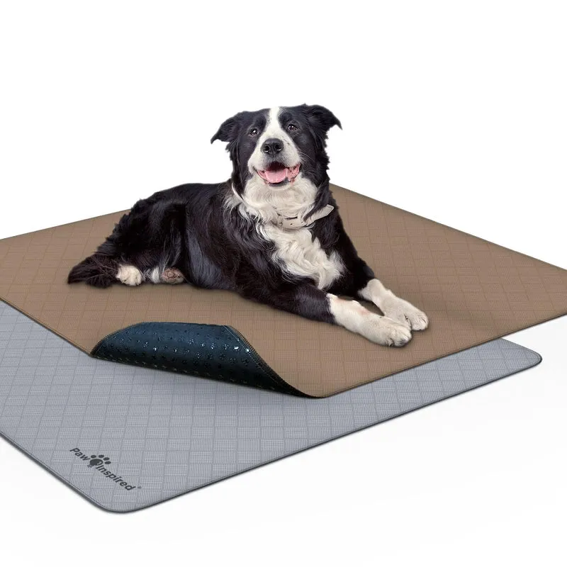 Paw Inspired Tapis Lavables pour Chiens (Pack de 2) – Imperméables, Antidérapants 41x41 pouces