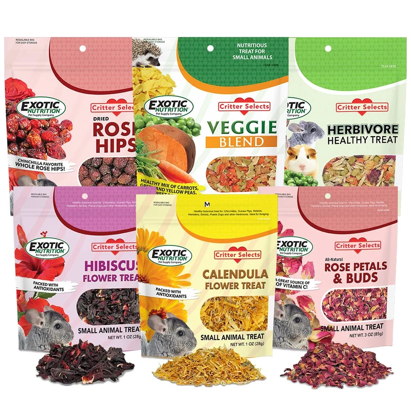 Exotic Nutrition Friandises pour Herbivores – Pack Variété 6 Pièces pour Petits Animaux