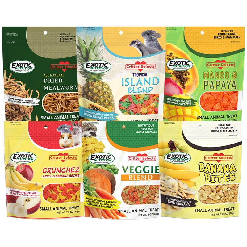 Exotic Nutrition - Assortiment friandises 6 paquets pour petits animaux