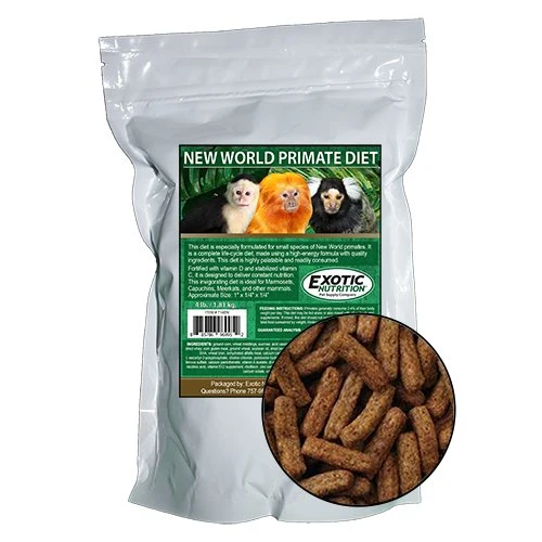 Exotic Nutrition Nouvelle Diète des Primates du Nouveau Monde (4 lb) – Marmosets, Tamarins et Capucins