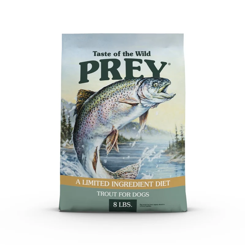 Taste of the Wild – Croquettes chien à la vraie truite, protéines élevées, ingrédients limités, sans céréales, probiotiques – 8 lb