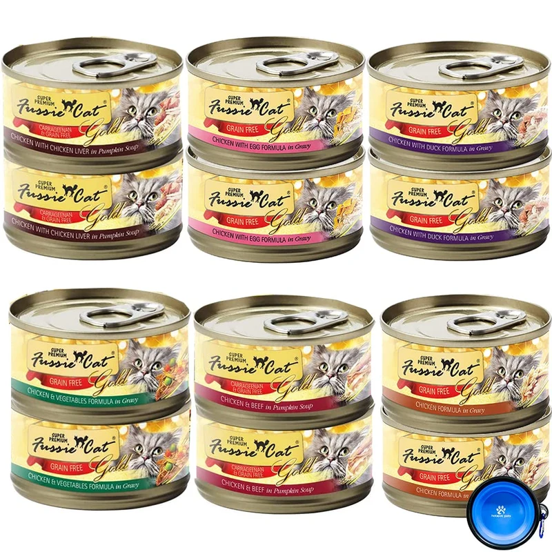 Fussie Cat Super Premium Nourriture Humide pour Chat – Pack Variété 12 Boîtes (6 Saveurs)