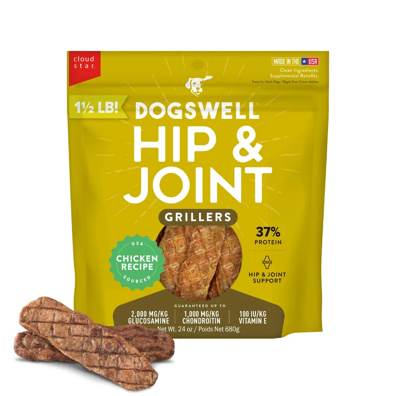 Friandises DOGSWELL pour hanches et articulations grillées — Poulet, sachet 24 oz
