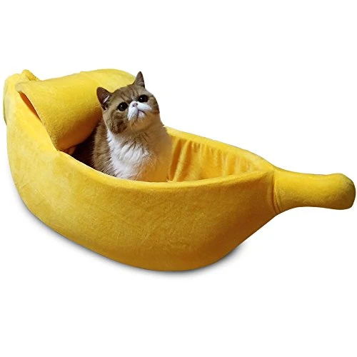Petgrow Lit Banane pour Chat Extralarge – Jaune Doux