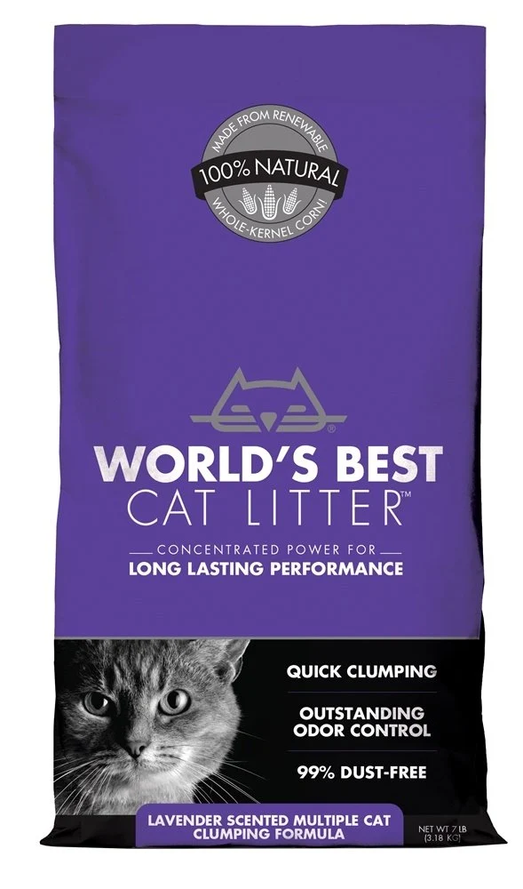 World's Best Cat Litter Lavande – Formule Multi-Chats, Grumeaux Rapides, Sac de 7 livres