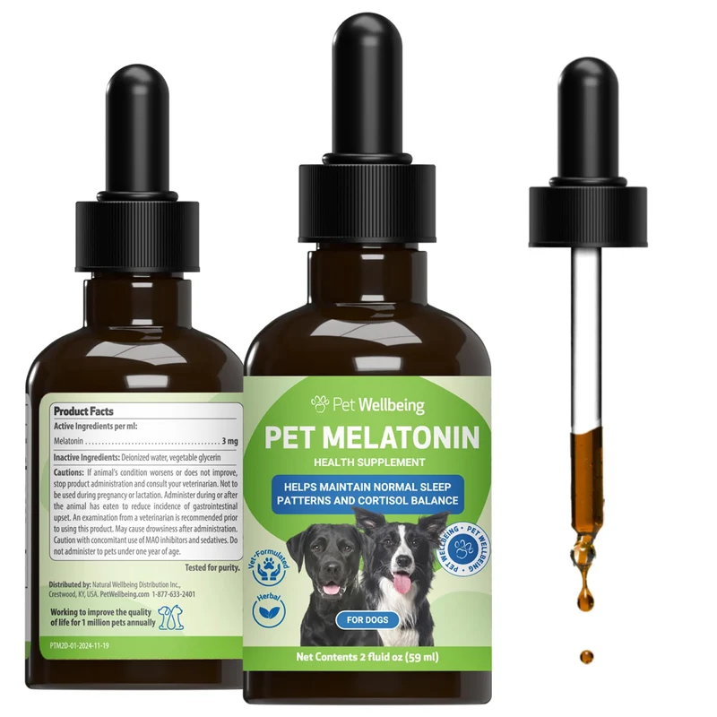 Pet Wellbeing Mélatonine pour Chiens – Soutien Cortisol et Sommeil | Formulé par des vétérinaires