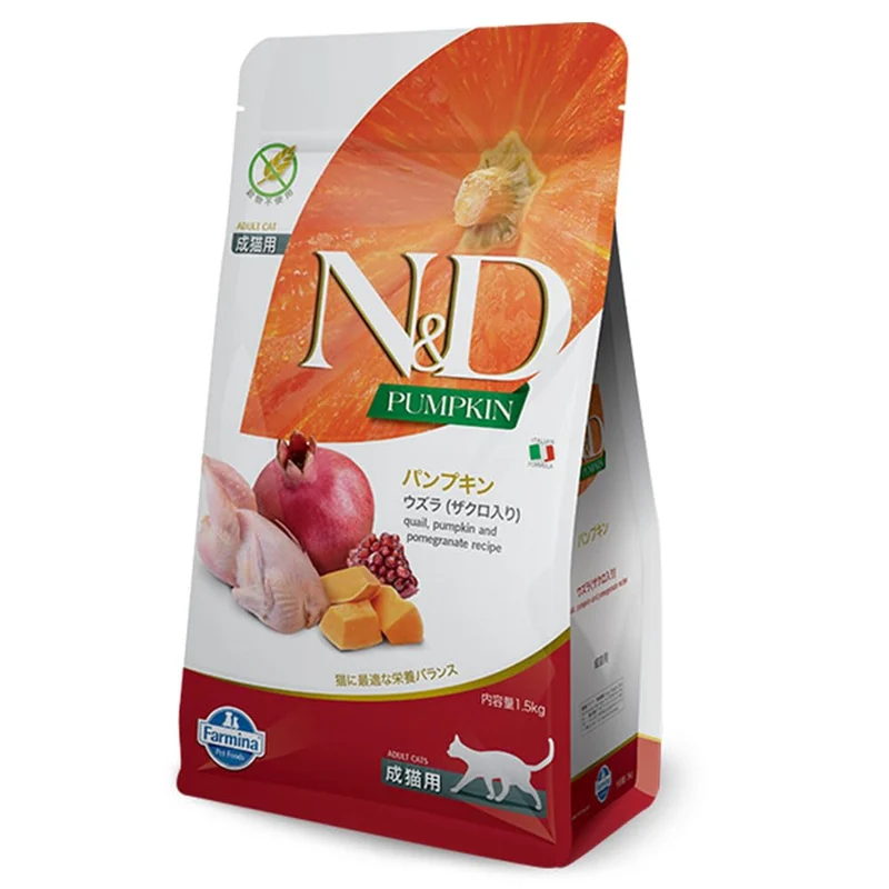 Farmina N&D Recette Citrouille, Caille et Grenade – Croquettes Chat Adulte