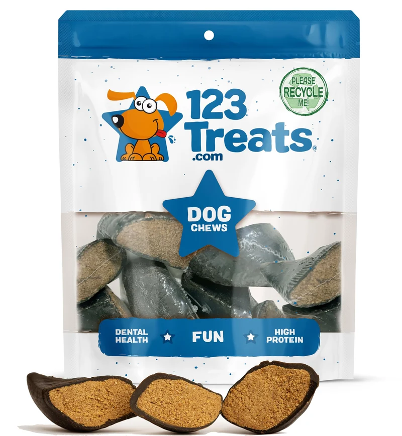 123 Treats Sabots de Vache Fourrés pour Chiens – Saveur Fromage & Bacon (10 pièces), Friandises Naturelles à Longue Durée