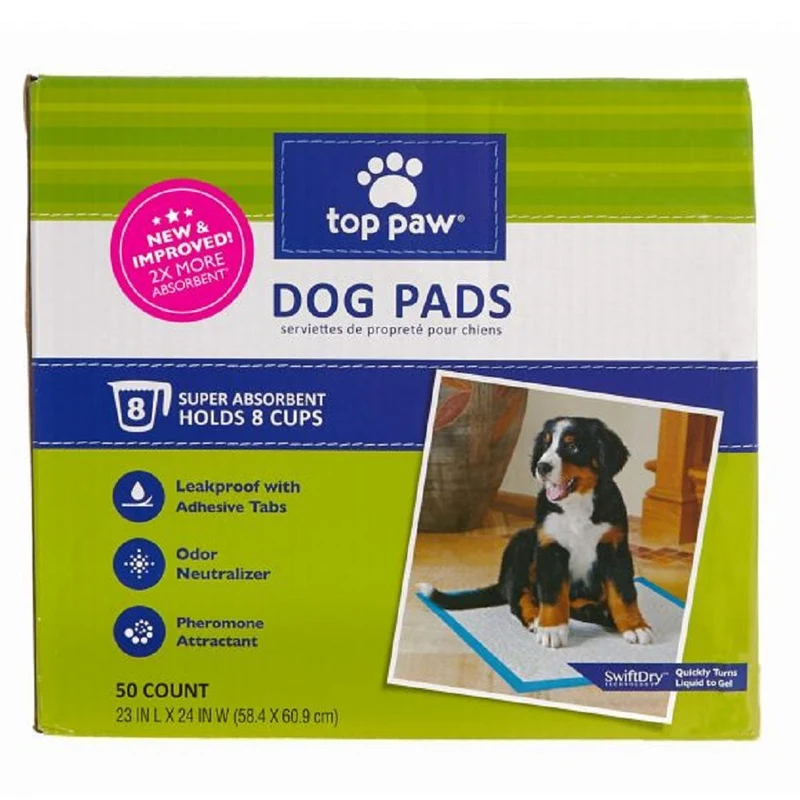 Tapis pour chien Top Paw – Nouveau et amélioré, 2x plus absorbants (50 unités)