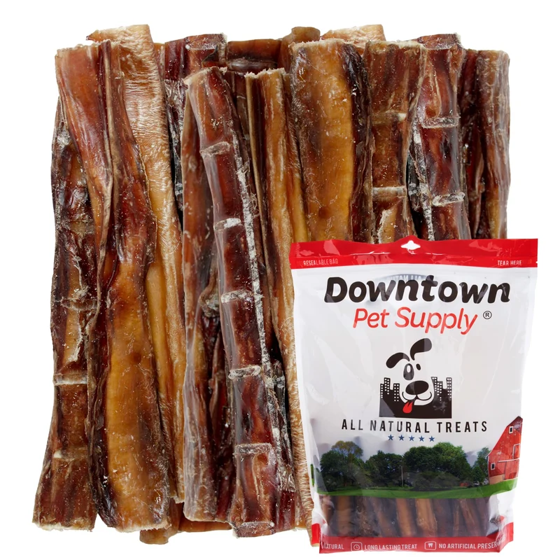 Downtown Pet Supply Bully Sticks pour chiens — Boeuf nourri à l'herbe, sans odeur, sans cuir, 6 po, lot de 15