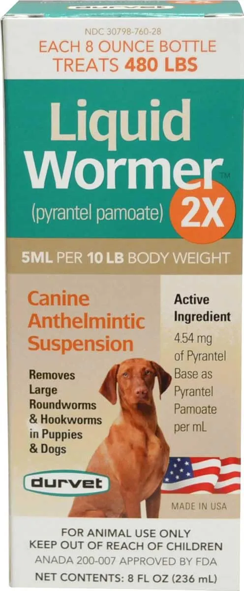 DURVET 2251171 Vermifuge Double Puissance Liquide pour Chien – 8 oz