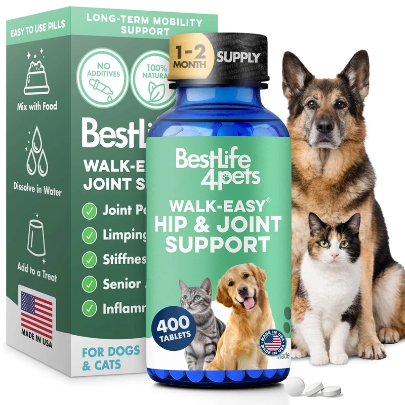 BestLife4Pets Walk-Easy – Soutien naturel des hanches et articulations (400 pilules minusculees)
