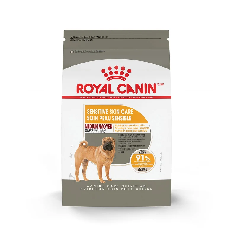 ROYAL CANIN – Nutrition soin peau sensible pour chien adulte de taille moyenne – Croquettes sèches 2,7 kg