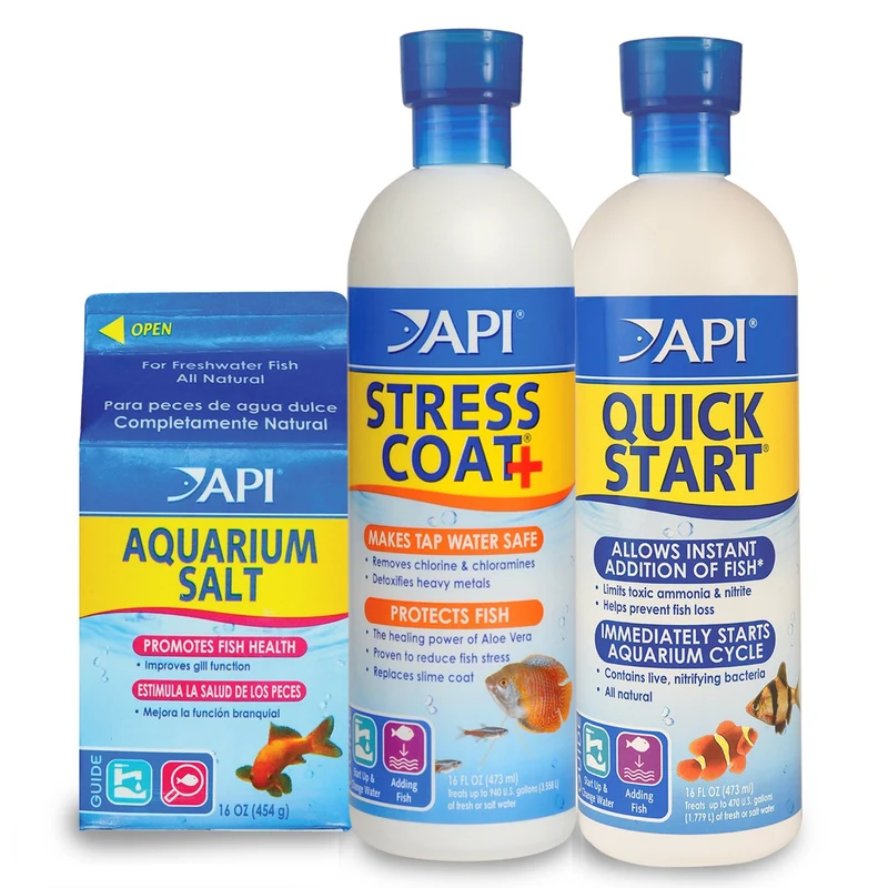 API Ensemble de démarrage pour Aquarium : Démarrage rapide, Stress Coat et Sel Aquarium 16 oz