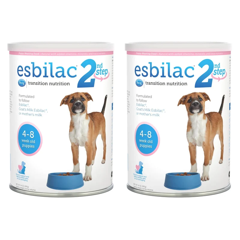 PetAg Esbilac 2e Étape — Alimentation de sevrage chiots 4–8 semaines (2 × 14 oz) en poudre