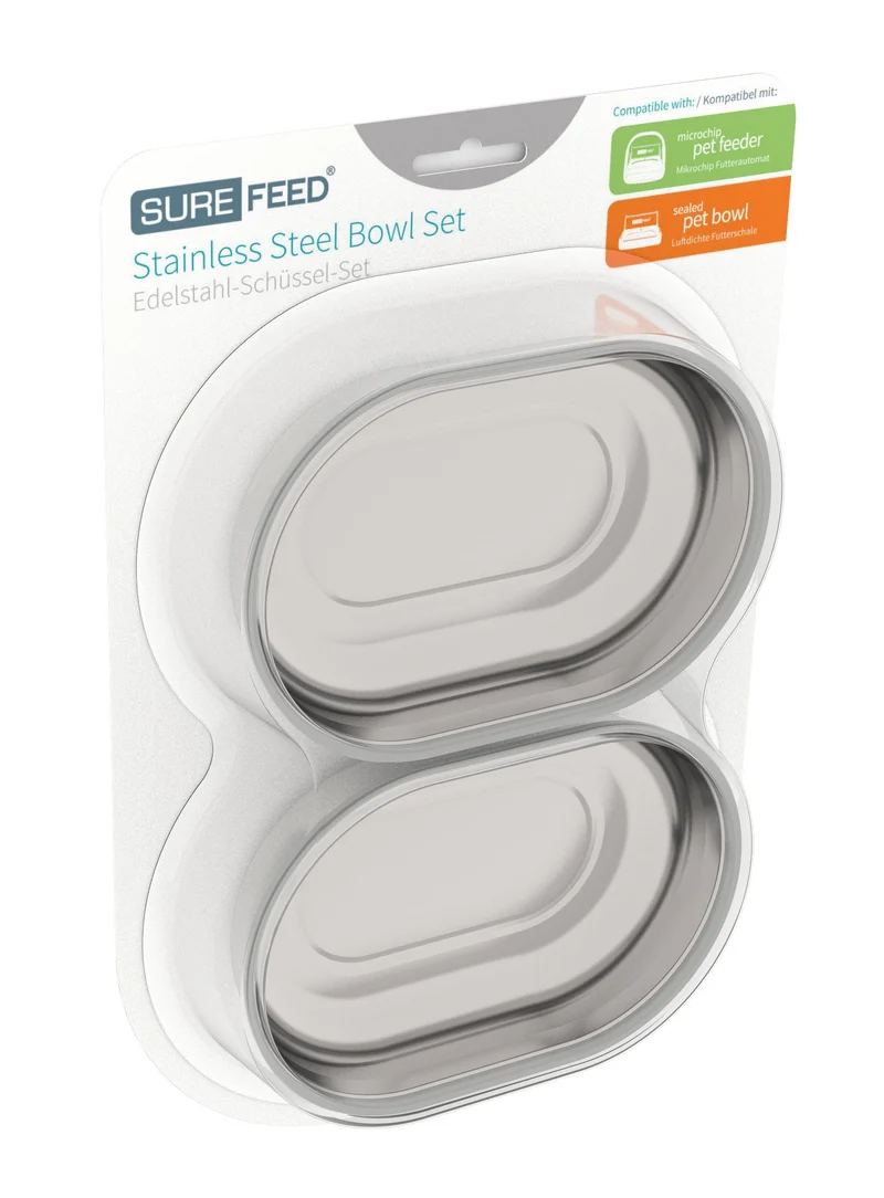 SureFlap – Lot de 2 Bols Inox pour SureFeed, compatibles Distributeur et Bol Scellé