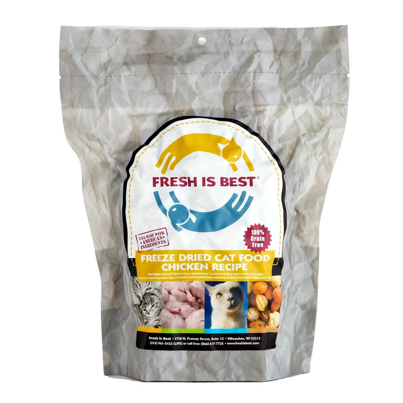 Fresh Is Best Nourriture pour chat au poulet lyophilisée – Pour chatons et chats adultes – Haute protéine – 8 oz – Fabriqué aux États-Unis