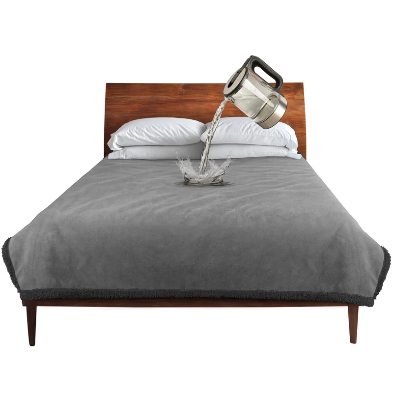 Catalonia Couverture Imperméable 50x60 pouces – Protège Lit et Canapé, Lavable, Réversible Gris