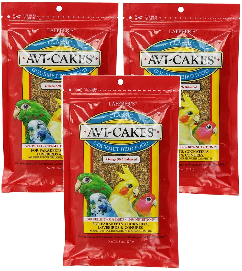 Pack (3 pièces) Avi-Cakes Saveur Originale de LAFEBER'S pour Perruches, Cacatoès et Conures