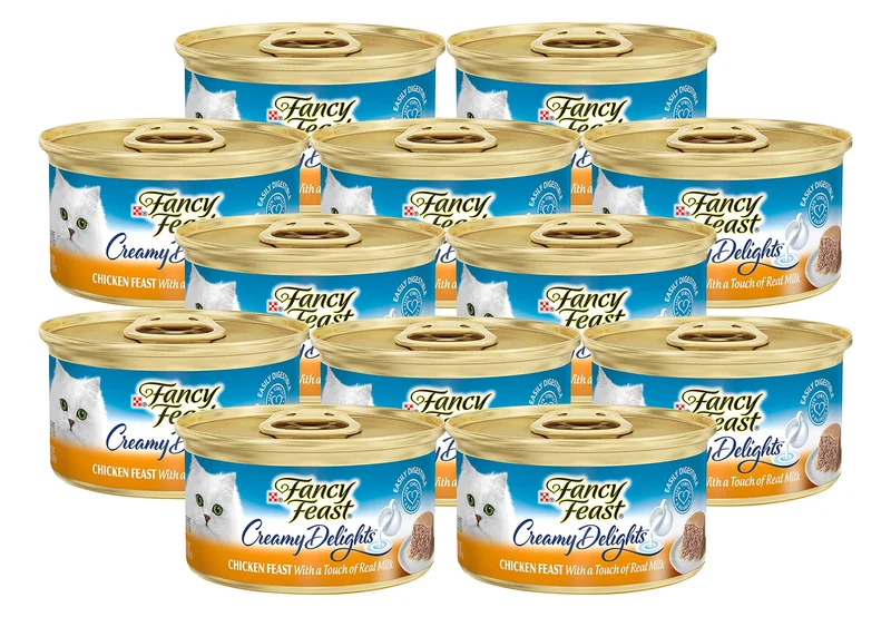 Fancy Feast Purina Pâté Crèmeux au Poulet et Touche de Lait – Boîte 3 oz (12x)