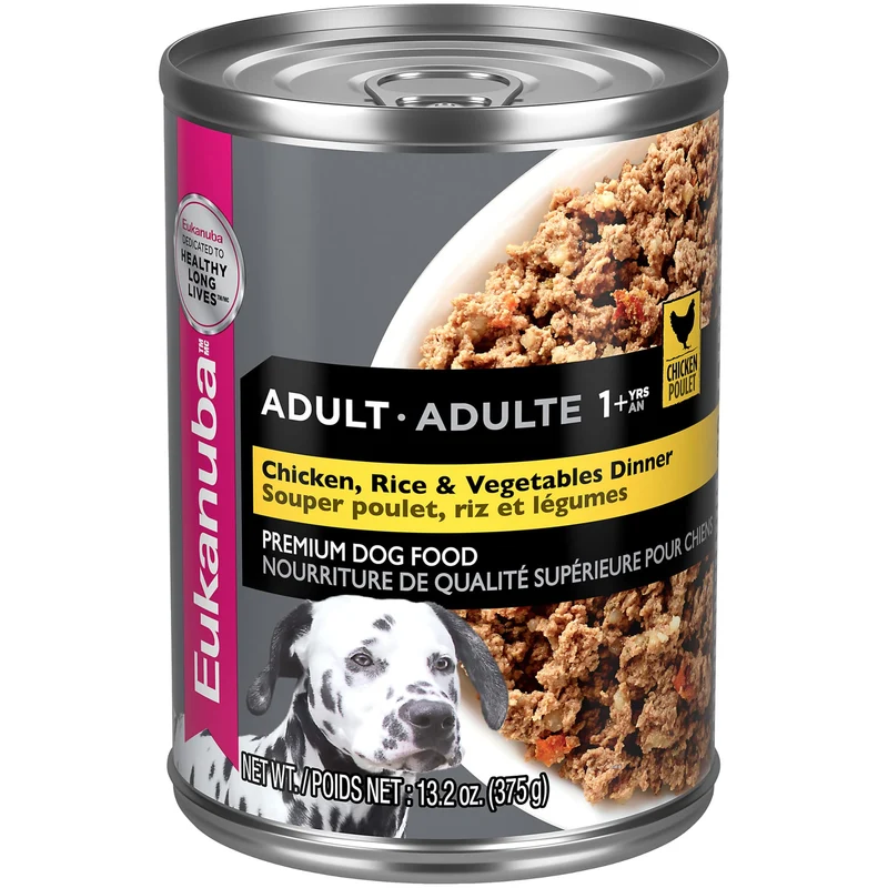 Eukanuba – Repas humide pour chien adulte au poulet, riz et légumes en sauce, 13,2 oz (pack de 12)