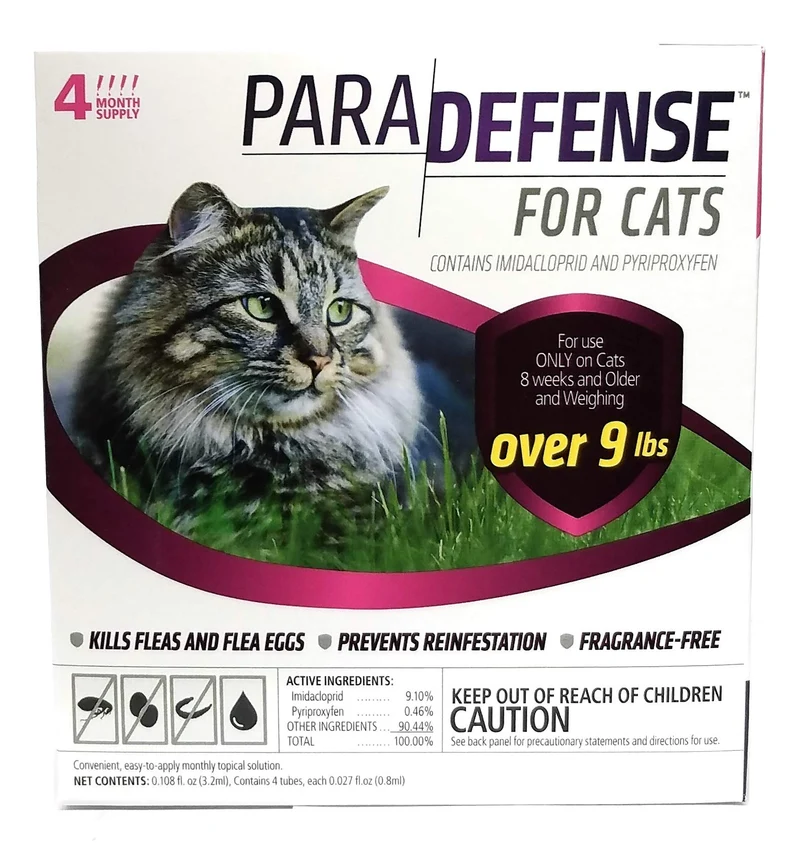 Para Defense – Contrôle des Puces pour Chats 10 lb et Plus (Grand Modèle)