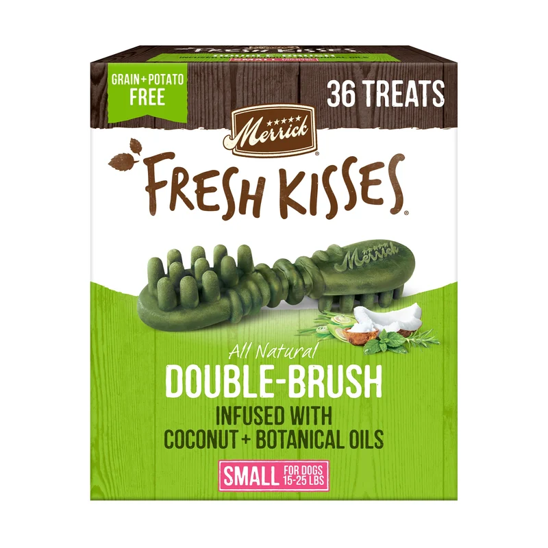 Merrick Fresh Kisses – Friandises dentaires naturelles pour petits chiens 15–25 lb, boîte de 36