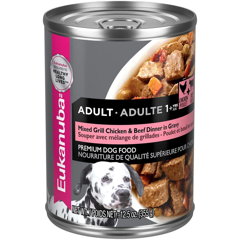 Eukanuba Adulte – Mix Grill Poulet & Boeuf en Sauce, Nourriture Humide en Conserves (12 x 12,5 oz)