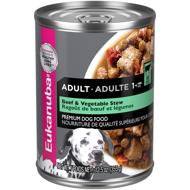 Ragoût Boeuf et Légumes Eukanuba – Nourriture humide pour chiens adultes, 12 boîtes