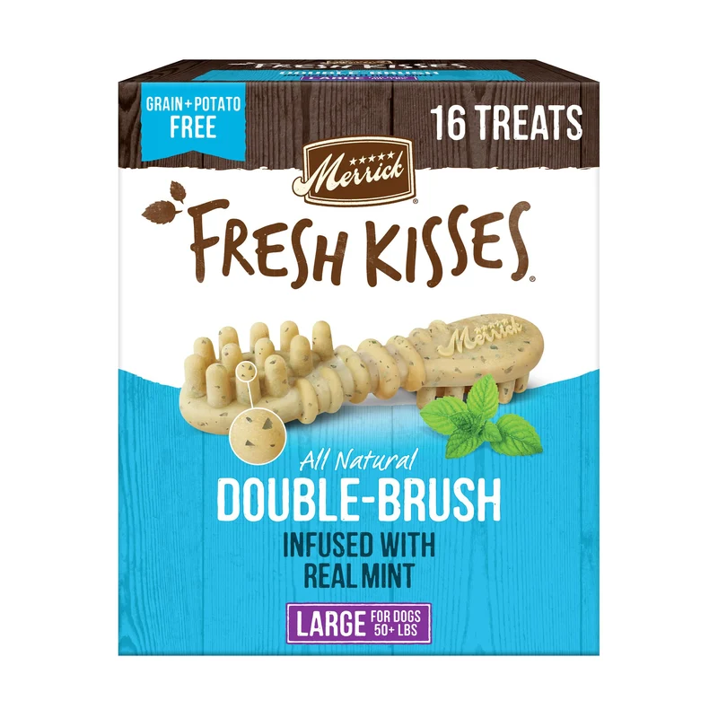 Merrick Fresh Kisses – Gâteries Dentaires Menthe Naturelle pour Grands Chiens (16 unités)