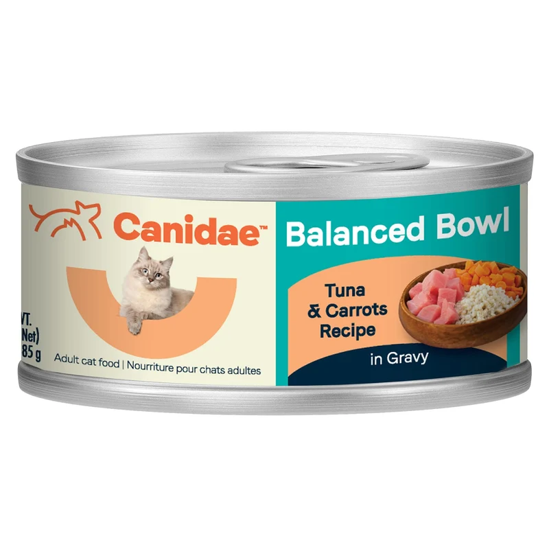 CANIDAE Bol Équilibré Chat Thon et Carottes — Aliment Humide 3 oz, Pack de 24