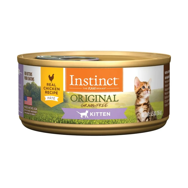 Instinct Original Chaton – Pâté Humide Sans Céréales, Poulet Réel, 156 g, Lot de 12