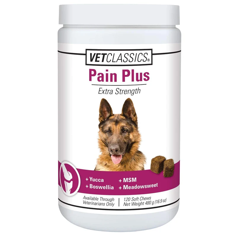 Vet Classics Pain Plus Extra Strength – Supplément Douleur pour Chiens, 120 Friandises Molles