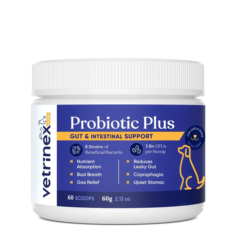 Vetrinex Labs Probiotique — Traitement de la coprophagie chez les chiens | Stopper et prévenir l’ingestion de crottes