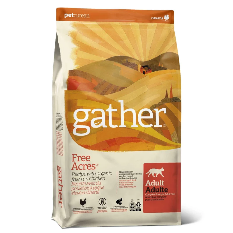 GATHER Free Acres: Croquettes au poulet bio sans gluten pour chat – 1,8 kg