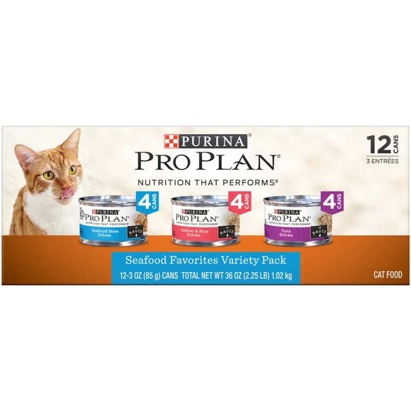 Waggin' Train – Nestlé Purina Pro Plan Entrées Fruits de Mer, Pack Variété 12 x 36 oz