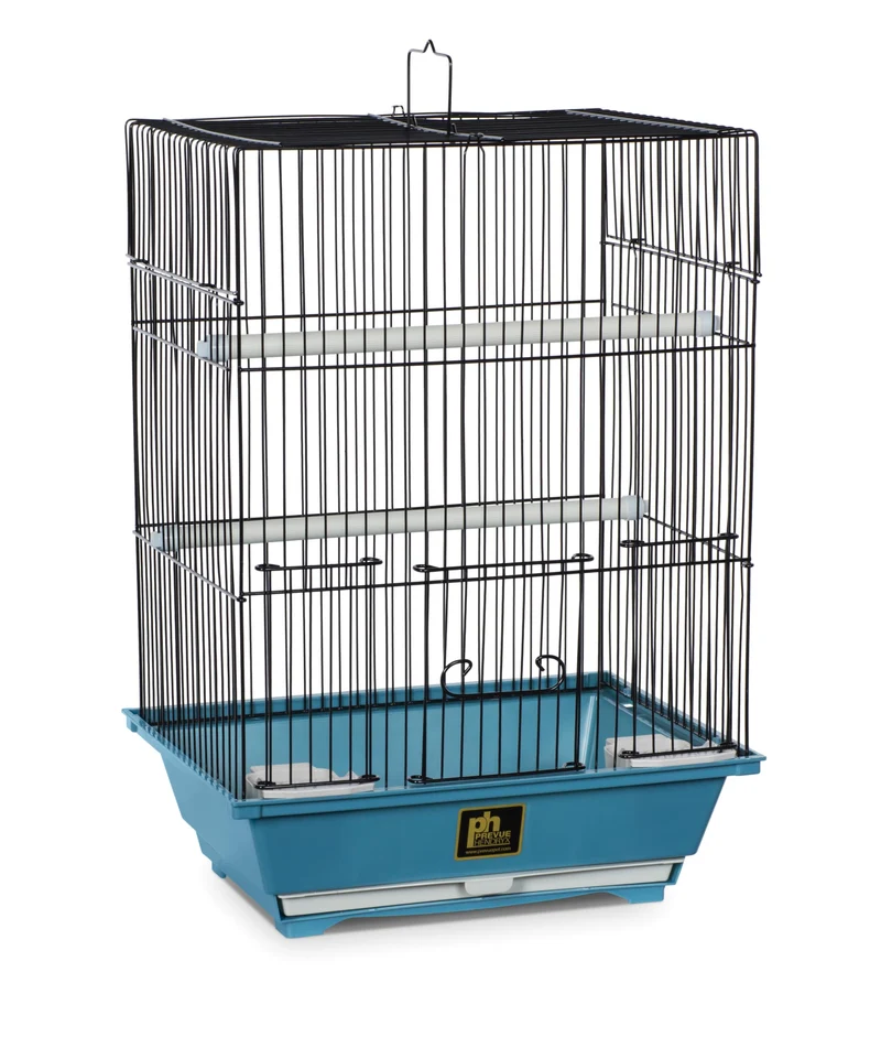Prevue Pet Products – Cage d'Oiseaux Petite et Portable (Bleu Slate et Noir) – Pour Moineaux, Canaris et Petits Passereaux