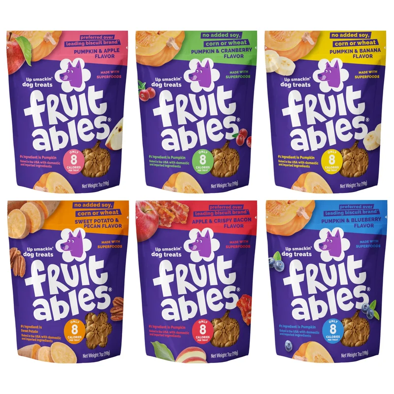 Fruitables Friandises pour Chien Citrouille – Pack Croquant 6 Saveurs, 7oz