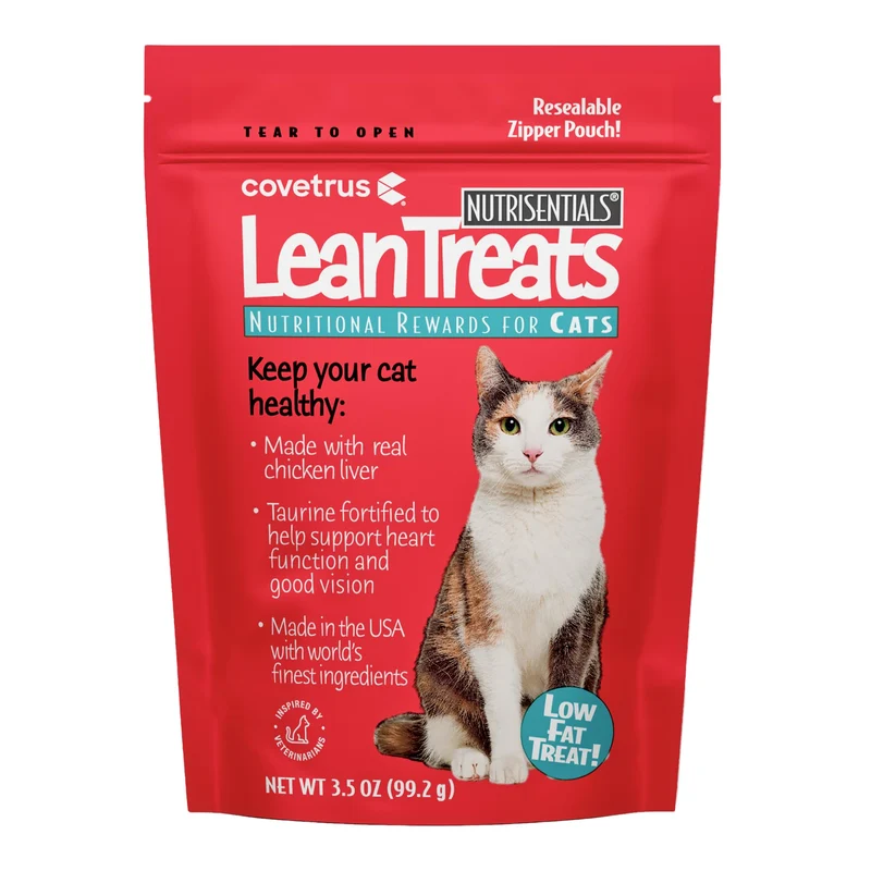 Covetrus Nutrisential Lean Treats pour Chats – Friandises au Poulet Faible en Gras, Texture Douce, 3 Calories par Friandise – 6 Paquets de 3,5 oz