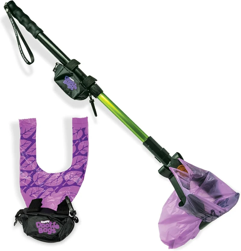 GoGo Stik Catch-N-Go : Ramasseur Poo Ergonomique à Manche Télescopique – Garantie 10 Ans