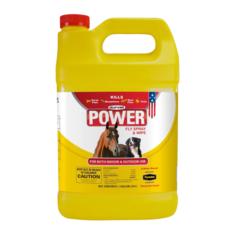 Durvet Fly 003-1021 – Spray et Lingettes Anti-Mouches pour Chevaux, Galon