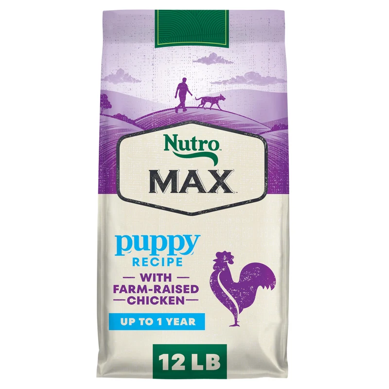 Nutro MAX Chiots – Recette sèche au poulet fermier, croquettes, 12 lb